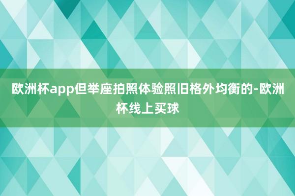 欧洲杯app但举座拍照体验照旧格外均衡的-欧洲杯线上买球
