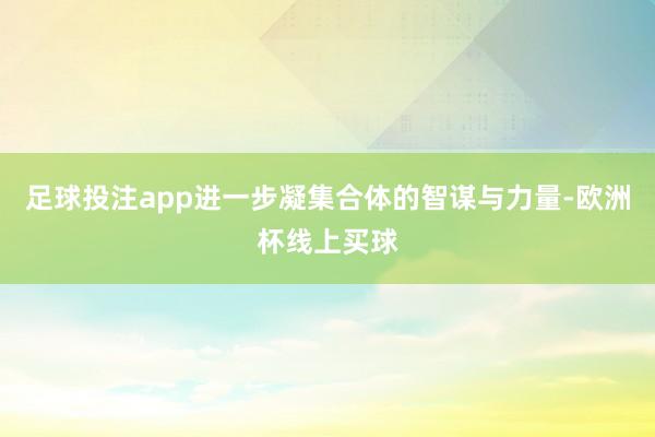 足球投注app进一步凝集合体的智谋与力量-欧洲杯线上买球