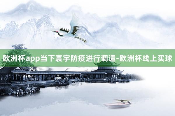 欧洲杯app当下寰宇防疫进行调遣-欧洲杯线上买球