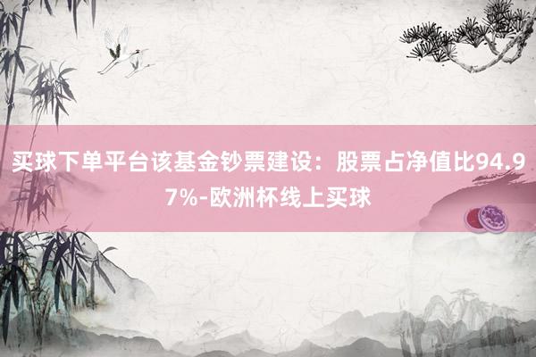 买球下单平台该基金钞票建设：股票占净值比94.97%-欧洲杯线上买球
