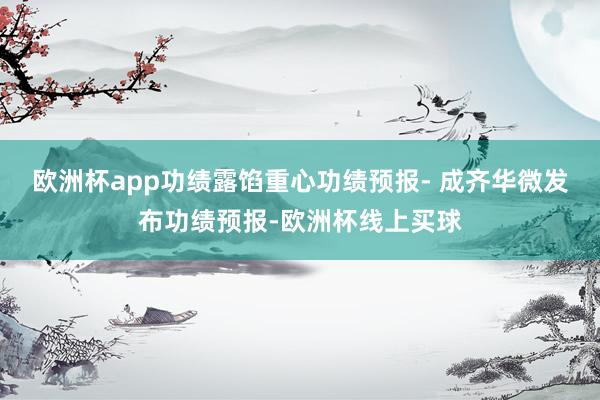 欧洲杯app功绩露馅重心功绩预报- 成齐华微发布功绩预报-欧洲杯线上买球