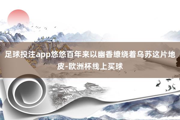 足球投注app悠悠百年来以幽香缭绕着乌苏这片地皮-欧洲杯线上买球