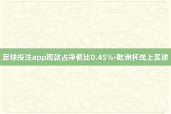 足球投注app现款占净值比0.45%-欧洲杯线上买球