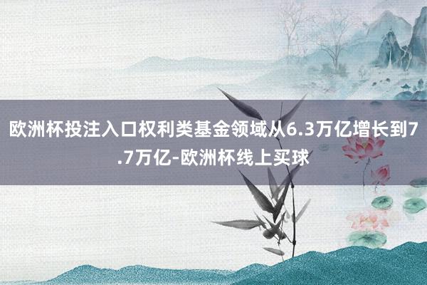 欧洲杯投注入口权利类基金领域从6.3万亿增长到7.7万亿-欧洲杯线上买球