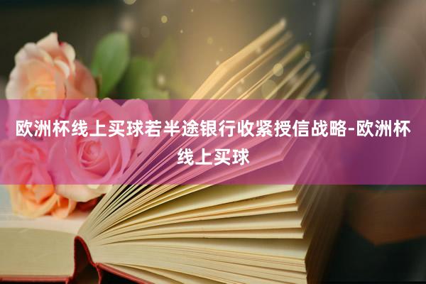 欧洲杯线上买球若半途银行收紧授信战略-欧洲杯线上买球