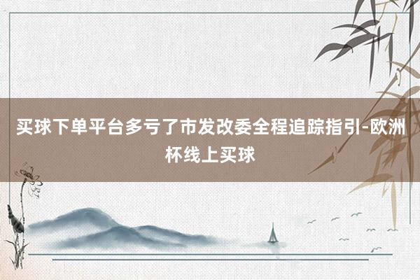 买球下单平台多亏了市发改委全程追踪指引-欧洲杯线上买球