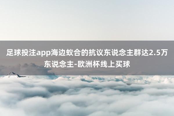 足球投注app海边蚁合的抗议东说念主群达2.5万东说念主-欧洲杯线上买球