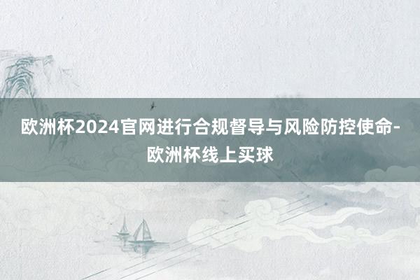 欧洲杯2024官网进行合规督导与风险防控使命-欧洲杯线上买球