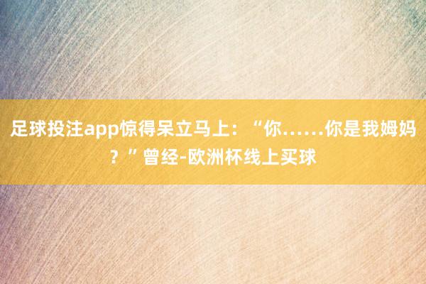 足球投注app惊得呆立马上:“你……你是我姆妈?”曾经-欧洲杯线上买球