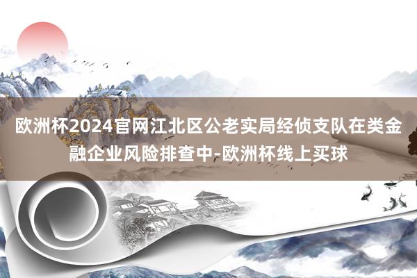 欧洲杯2024官网江北区公老实局经侦支队在类金融企业风险排查中-欧洲杯线上买球
